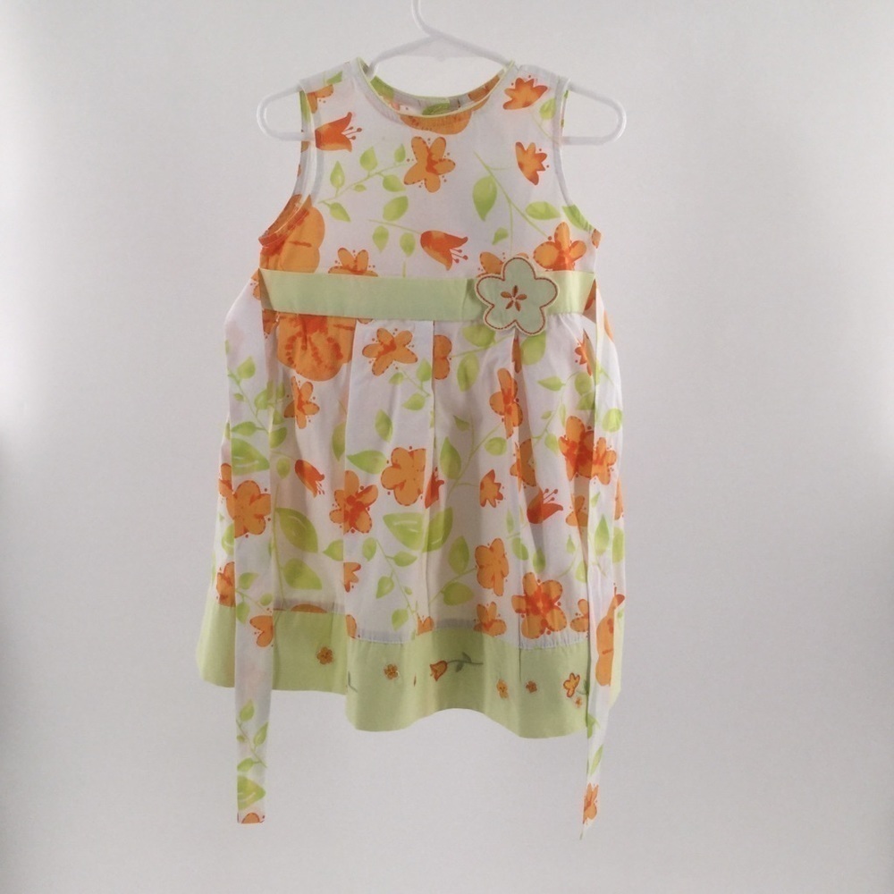 Exit 51 girls white orange and green floral dress